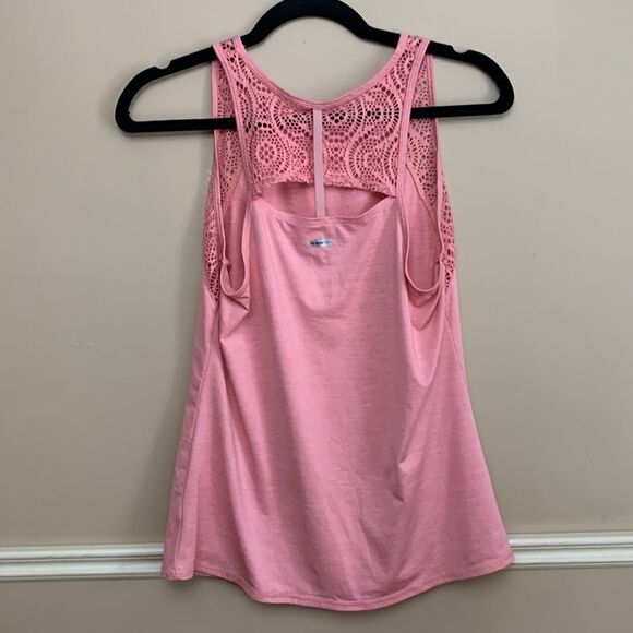 Athletic Works Pink Lace Trim Tank Exercise Shirt Size Medium - Picture 2 of 5
